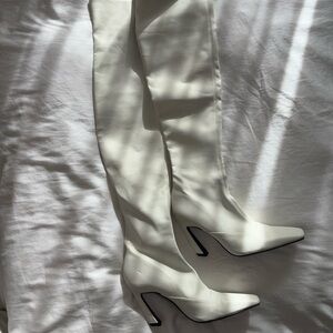 White Thigh High Boots